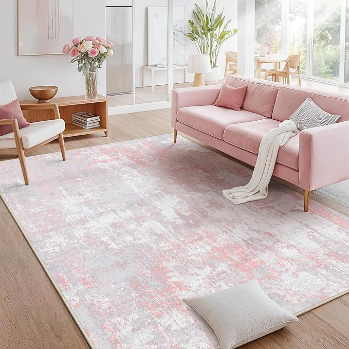 Washable Area Rugs 10'x14' Non-Slip Modern Abstract Soft - Image 3