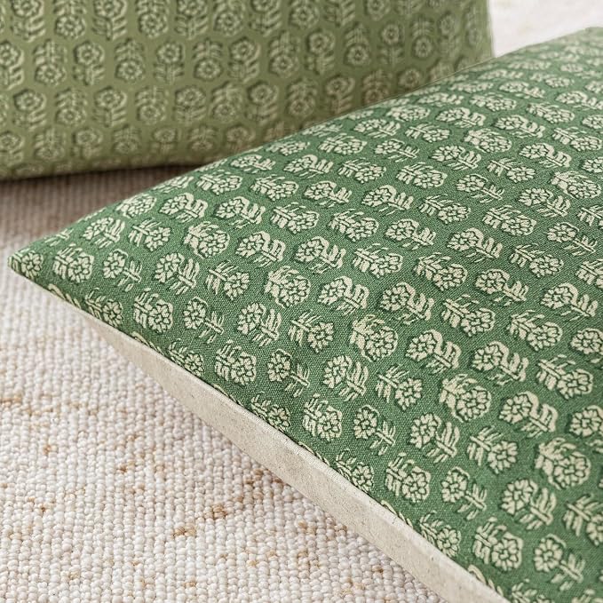 Foindtower Set of 2 Decorative Neutral Floral Print Throw Pillow Covers Vintage - Image 3