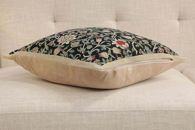 C Charlotte Home Furnishings Inc Fleur De Morris Black Belgian Cushion Cover - - Image 4