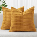 MIULEE Pack of 2 Corduroy Decorative Throw Pillow Covers 18x18 Inch Soft Boho by MIULEE