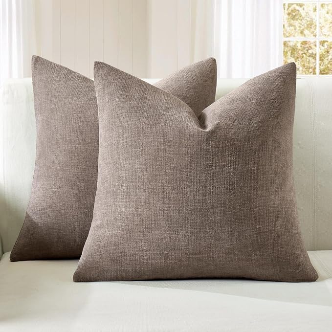MIULEE Brown Couch Pillow Covers 18x18 Inch by MIULEE