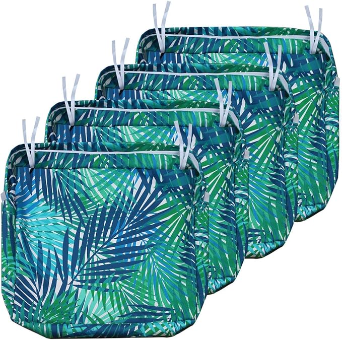 NettyPro Outdoor Cushion Slipcovers Waterproof 4 Pack Patio Chair Seat Cushion by NettyPro