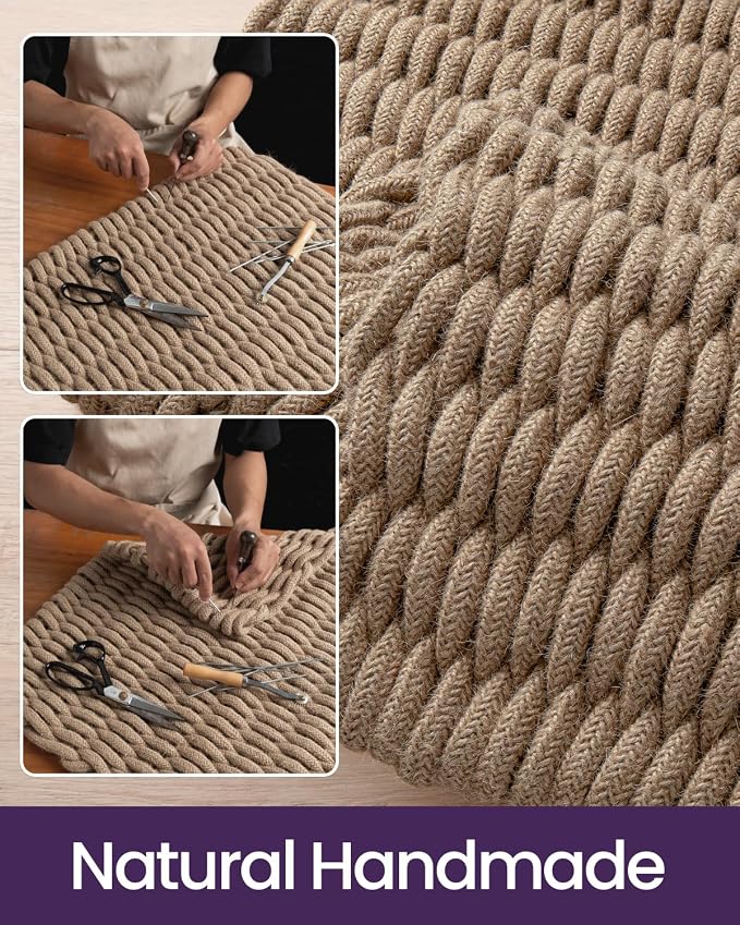 DEXI Jute Door Mat for Front Entryway, 31x47 Braided Woven Doormat Outside - Image 7