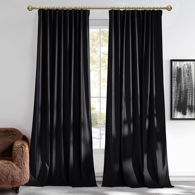 NICETOWN Black Out Velvet Curtains 84" Length 2 Panels by NICETOWN