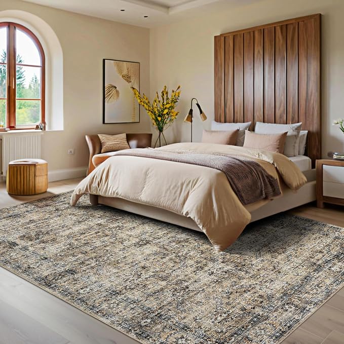 GarveeHome Large Area Rug 9x12 Washable Vintage Floral Rug - Image 2