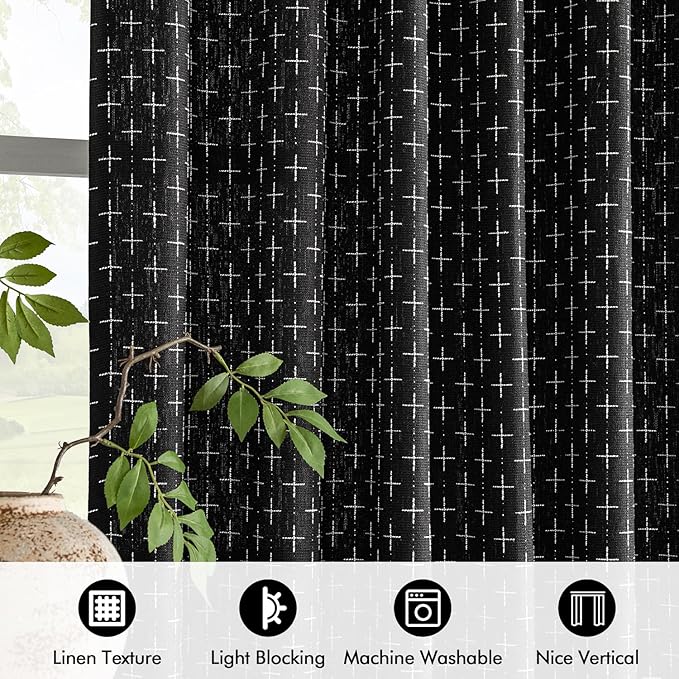 MIULEE Decorative Back Tab Linen Curtains - Image 4