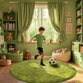 CAIYUECS Green Round Rug for Bedroom: 4x4Feet Soft and Fluffy Area Rug for by CAIYUECS