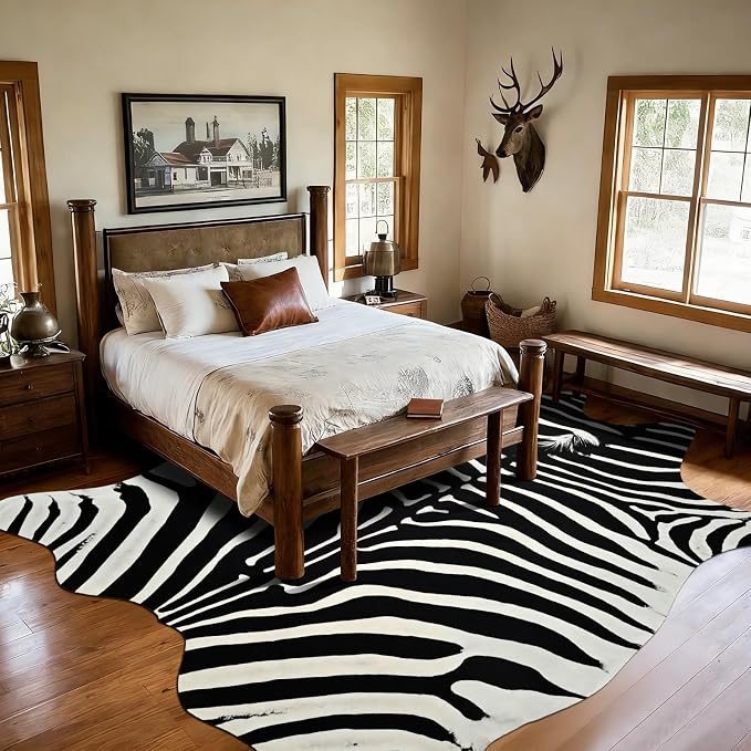 BENRON Premium Zebra Rugs for Living Room Bedroom, Non-Slip Throw Rug for Home - Image 2