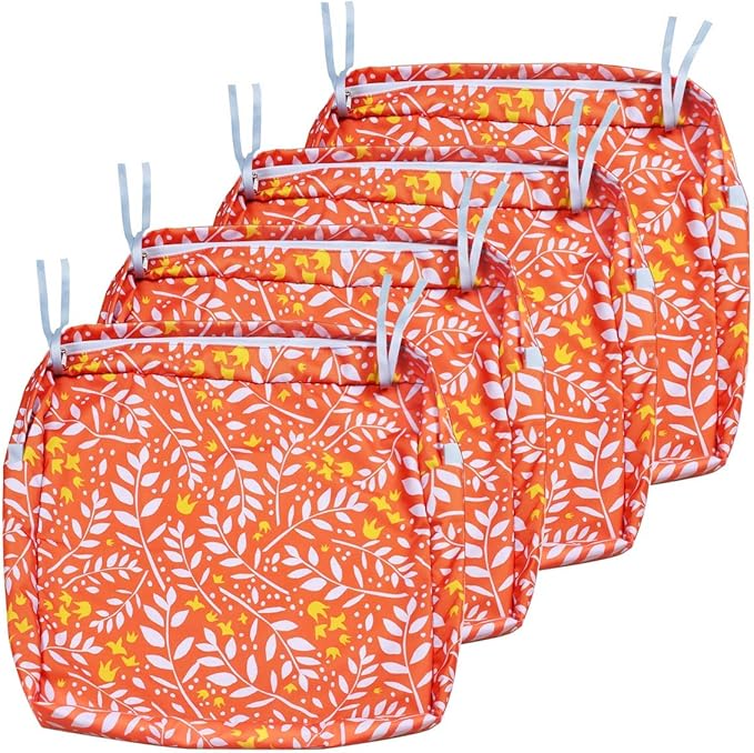 NettyPro Outdoor Seat Cushion Covers Set 4, Water Repellent Patio Chair Seat by NettyPro
