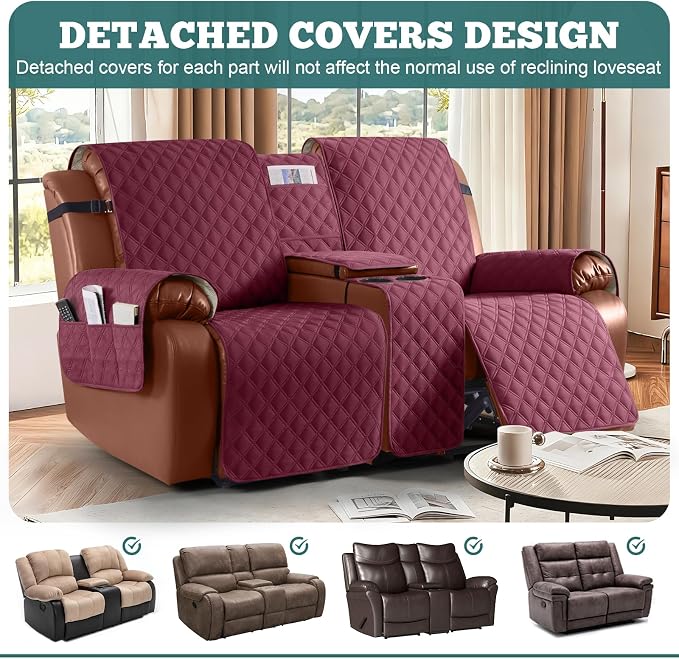 Ruaozz Waterproof Loveseat Recliner Cover - Image 3
