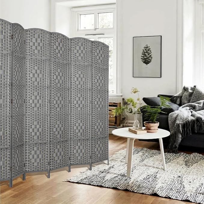 Rose Home Fashion Room Divider 5.6 ft.Tall-15.7" Wide Weave Fiber 6 Panels Room - Image 3