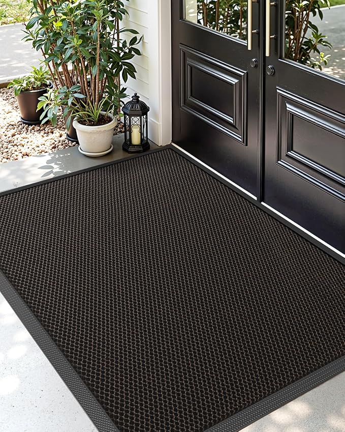 DEXI Front Door Mat Outside Entrance, 3x5 Welcome Entryway Doormat Dirt Trapper by DEXI