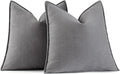 MIULEE Pack of 2 Grey Decorative Pillow Covers 20x20 Inch Soft Chenille by MIULEE