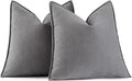 MIULEE Pack of 2 Grey Decorative Pillow Covers 22x22 Inch Soft Chenille by MIULEE