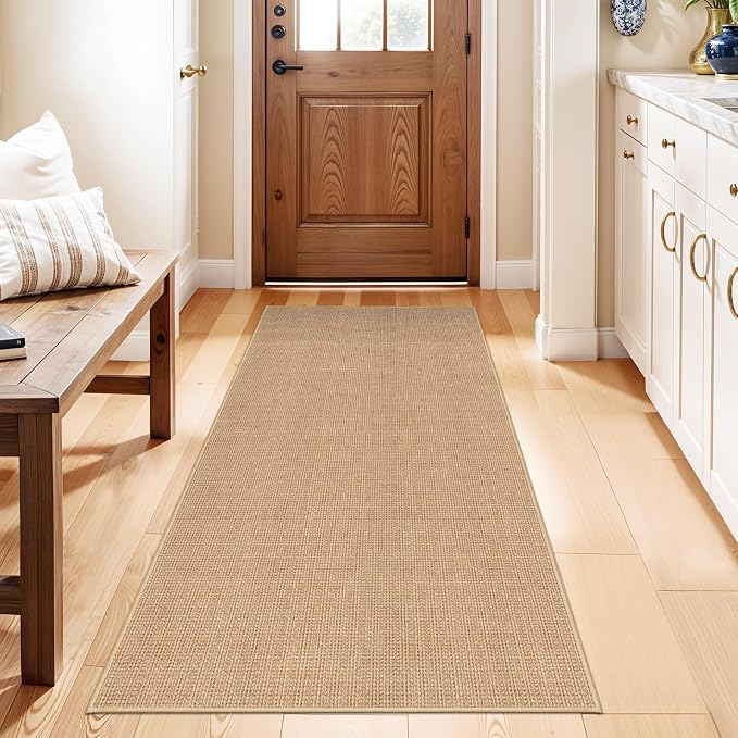 Easy Jute 2x5 Runner Rug: Non Slip Solid Color Low Pile Indoor Doormat - Image 3