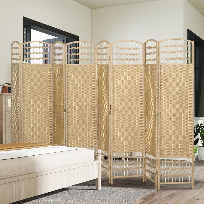 HOMCOM 8 Panel Room Divider, Folding Privacy Screen, 5.6' Room Separator - Image 8