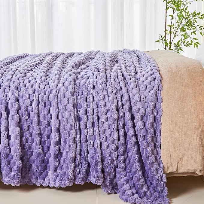 NEWCOSPLAY Super Soft Queen Blanket Lavender Premium Silky Flannel Fleece 3D - Image 7