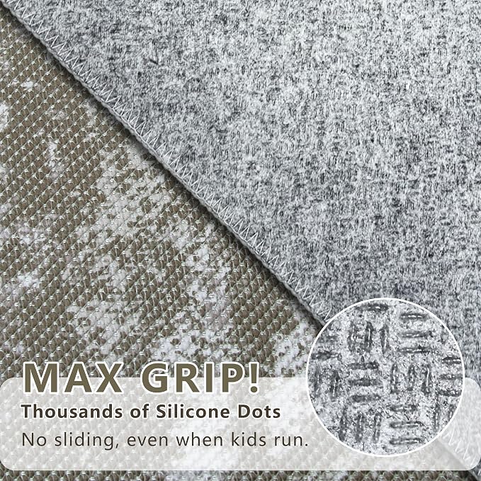 3x5 Area Rug Washable Entryway Rug Non Slip Abstract High-Stain Resistance No - Image 7