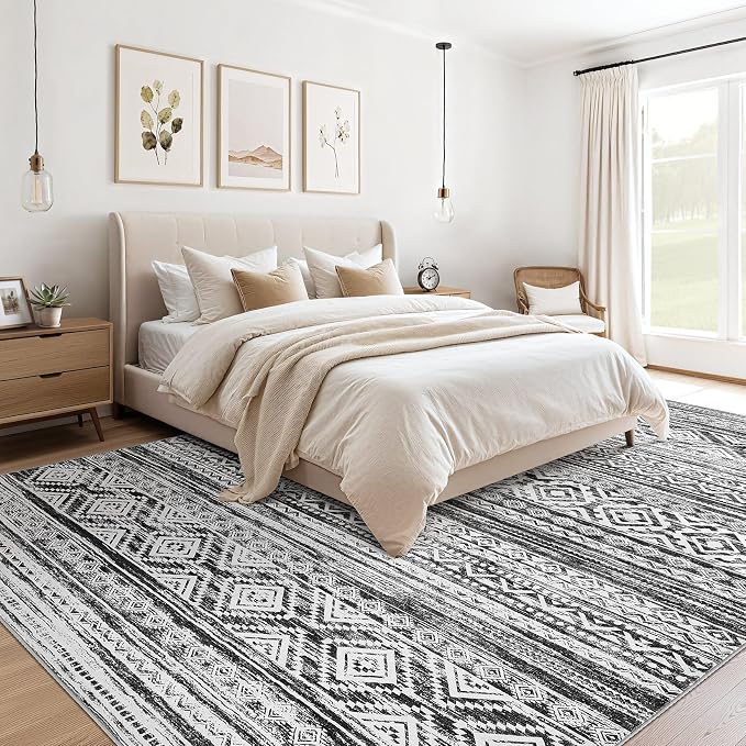 cotiled 9x12 Area Rug Living Room: Washable Boho Rugs - Image 4