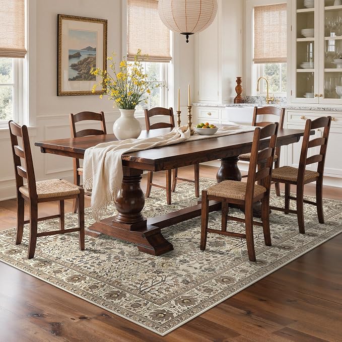 Bavni Washable Rugs 6x9-Machine Washable Rug Lightweight Low Pile, Vintage - Image 3