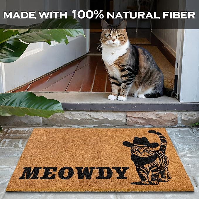 MAINEVENT Meowdy Doormat 30x17 Inch, Cat Front Door Mat - Image 2