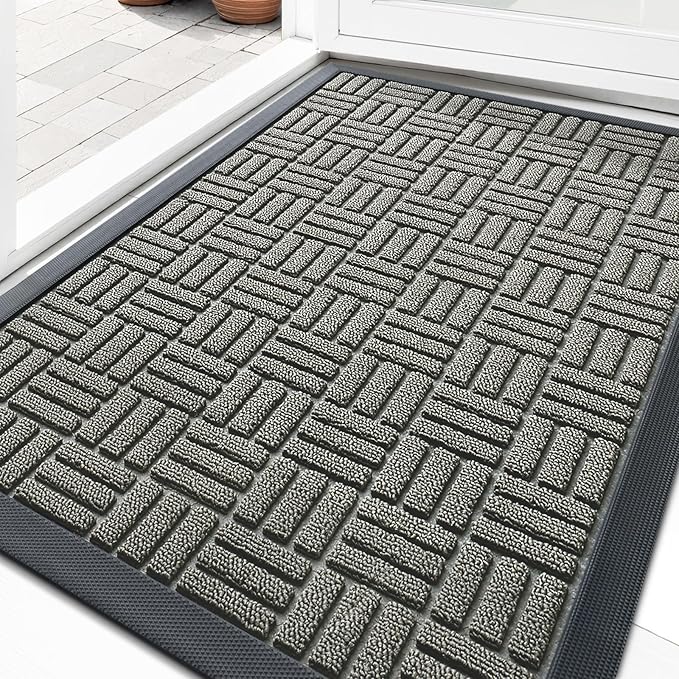 OLANLY Front Door Mat Outside Entrance 29.5x17, Heavy Duty Sturdy Natural by OLANLY