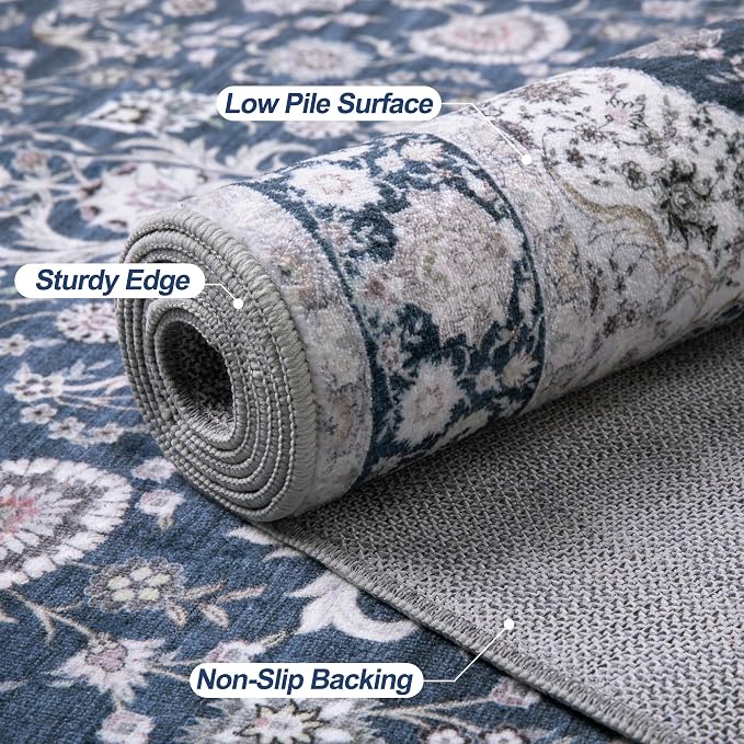Tangsoo 2x3 Small Throw Rugs for Entryway Washable Entry Rug Non Slip, Vintage - Image 5