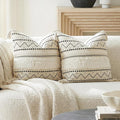 BlissBlush Decorative Throw Pillow Covers 20x20 Combo Set of 2 Square Boho by BlissBlush