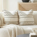 BlissBlush Decorative Throw Pillow Covers 18x18 Combo Set of 2 Square Boho by BlissBlush