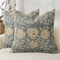 Vintage Floral Print Throw Pillow Covers 16x16 Set of 2 Neutral Modern by DKwizme