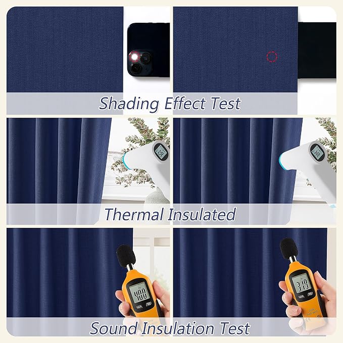 Guken 100% Blackout Curtains 72 Inch Length 2 Panels Set - Image 5