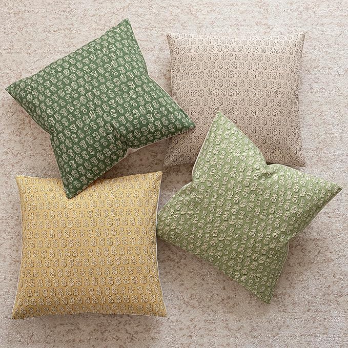 Foindtower Set of 2 Decorative Vintage Floral Print Throw Pillow Covers Neutral - Image 5