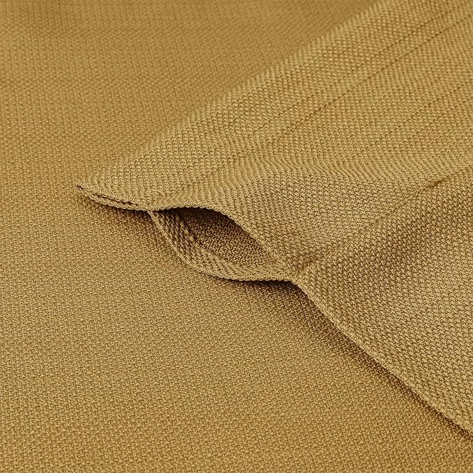 Chyhomenyc 24 Inch Length Gold Faux Linen Textured Small Cafe Curtains - Image 6