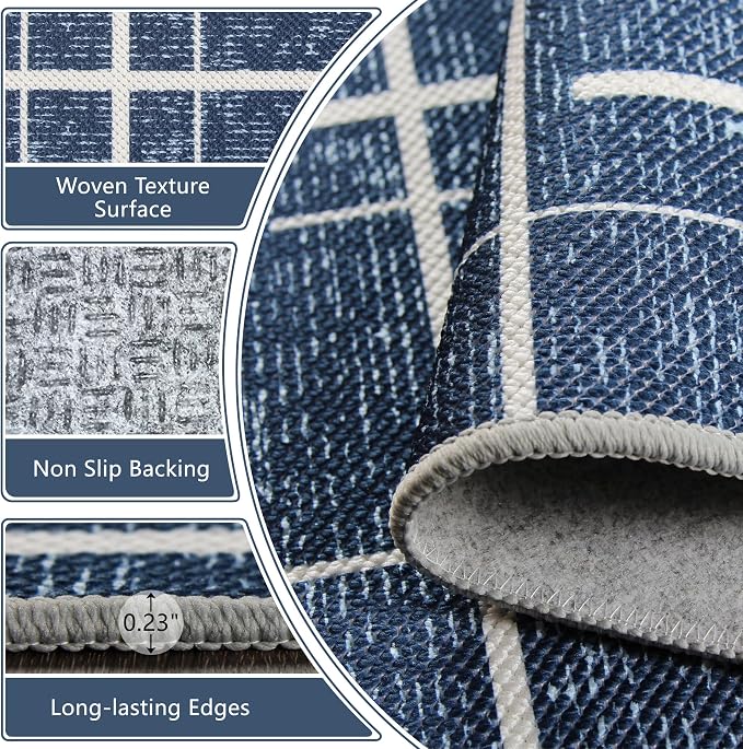 Washable Runner Rug 2x6, Hallway Runner Rug Non Slip, Woven Thin No Shed Runners - Image 3