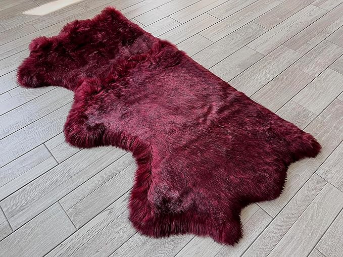 Free Shape Luxury Soft Fluffy Shag Area Rug Triple Side by Side 3'x6', 90x180cm by LAMBZYRUGS