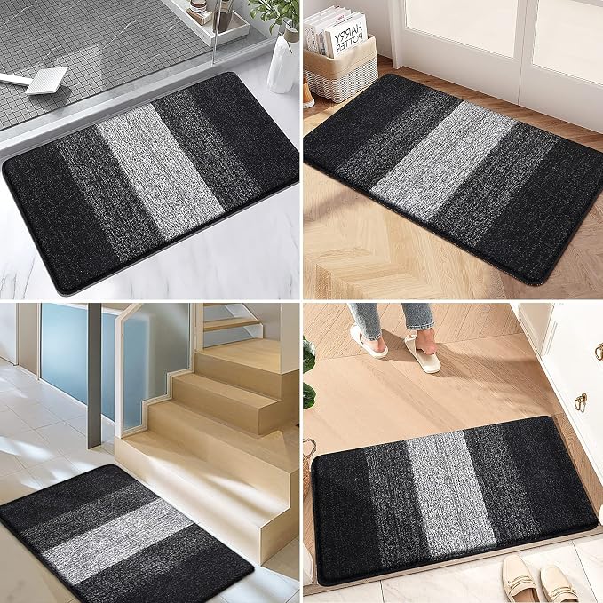 Kitinjoy Indoor Outdoor Door Mat, 40x32 Non-Slip Absorbent Dirt Trapper - Image 6