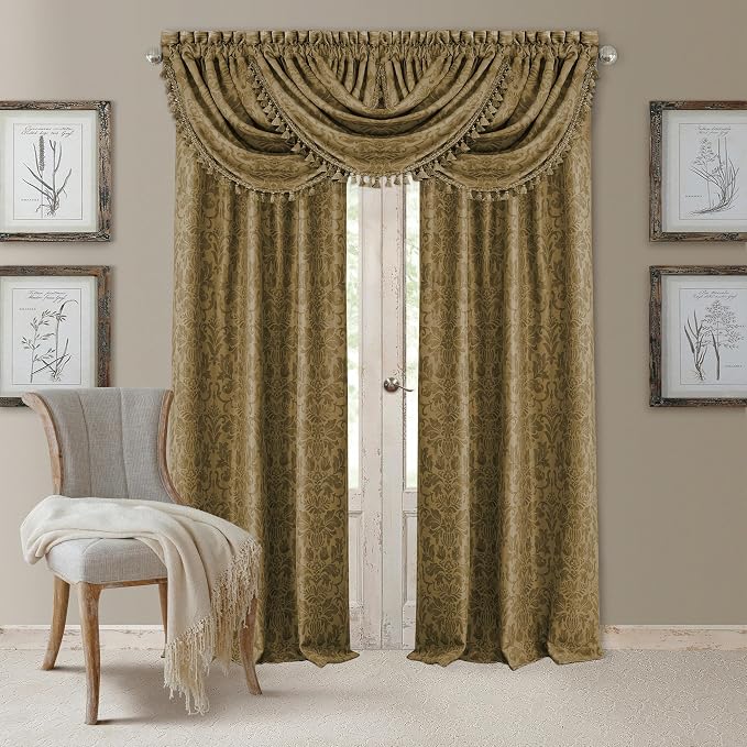 Elrene Home Fashions Antonia Floral Damask Blackout Single Window Curtain Panel - Image 9