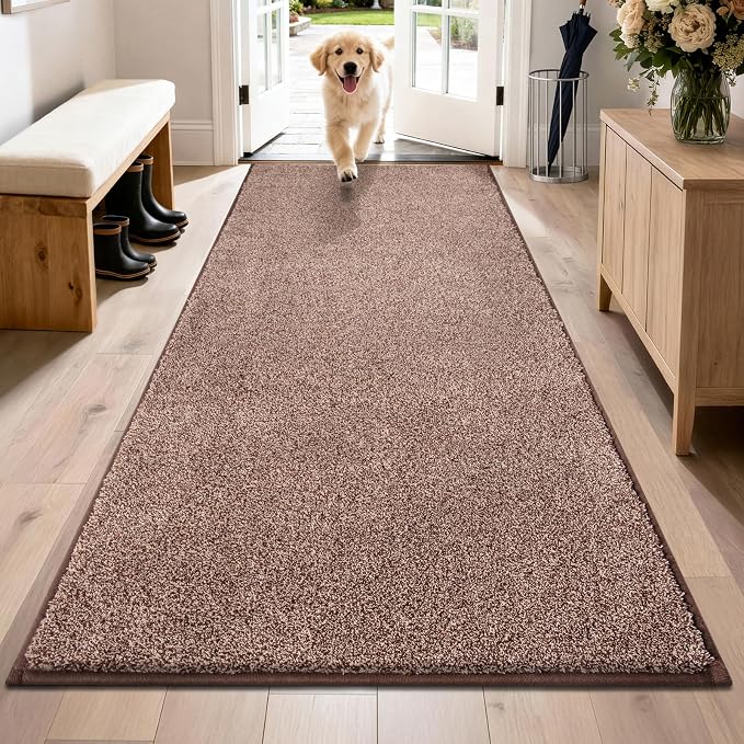 PURRUGS Dirt Trapping Door Mat 31.5" x 70", Non-Slip Machine Washable Entryway by PURRUGS