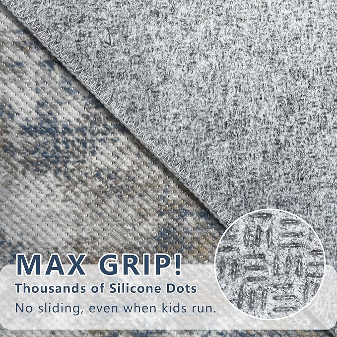 Runners for Hallways Ultra Non-Slip 2x4 Washable Kitchen Rug Abstract Tear and - Image 7