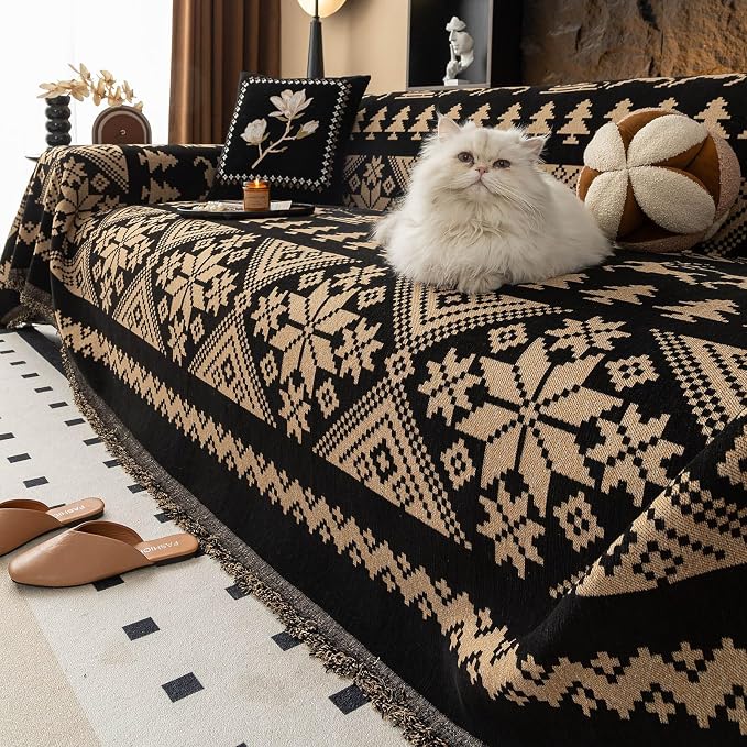VClife Boho Couch Cover for Sofa, Anti Slip Chenille Sofa Cover for Sectional - Image 8