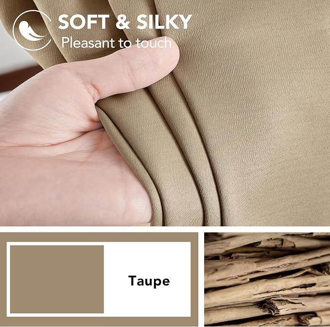 Deconovo Solid Back Tab and Rod Pocket Curtains Thermal Insulated Blackout - Image 7