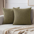 MIULEE Pack of 2 Decorative Throw Pillow Covers 20x20 Inch Soft Boho Striped by MIULEE