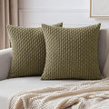 MIULEE Pack of 2 Decorative Throw Pillow Covers 18x18 Inch Soft Boho Striped by MIULEE
