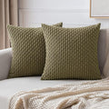 MIULEE Pack of 2 Decorative Throw Pillow Covers 16x16 Inch Soft Boho Striped by MIULEE