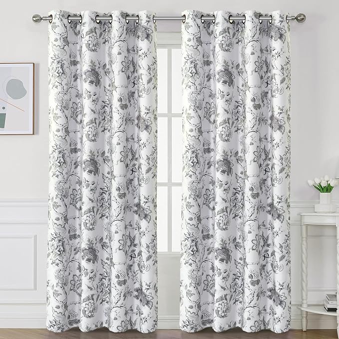 H.VERSAILTEX Blackout Curtains 84 Inch Length 2 Panels Set Floral Print Curtain - Image 2