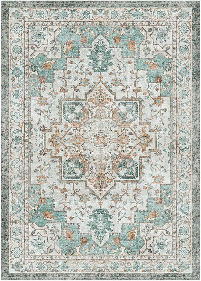GENIMO 5x7 Area Rugs for Living Room, Machine Washable Non Slip Vintage Rugs - Image 7