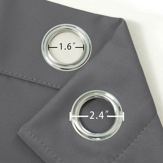 LEMOMO Grey Thermal Blackout Curtains/38 x 54 Inch/Set of 2 Panels Room - Image 6