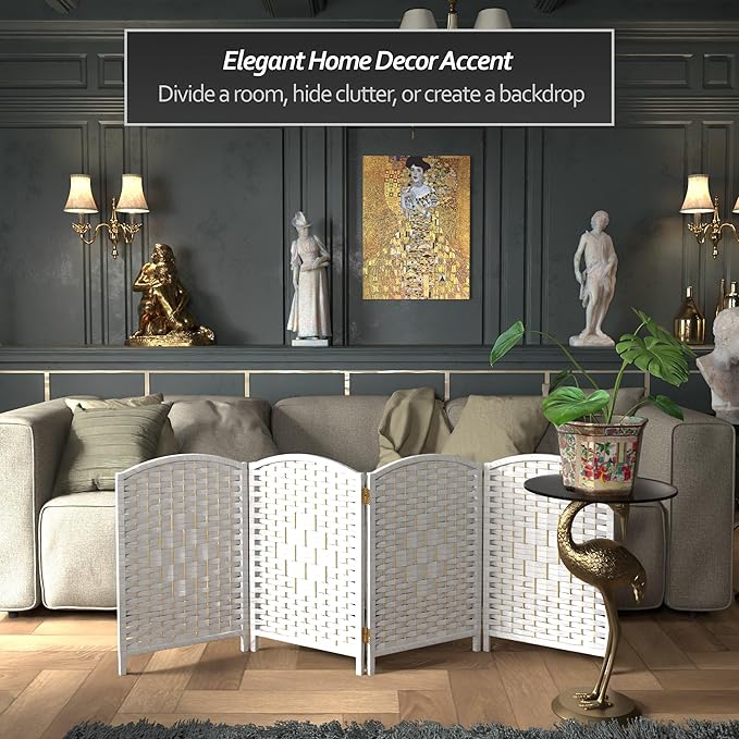 Red Lantern 2 ft. Short Diamond Weave Fiber Folding Screen - Image 2