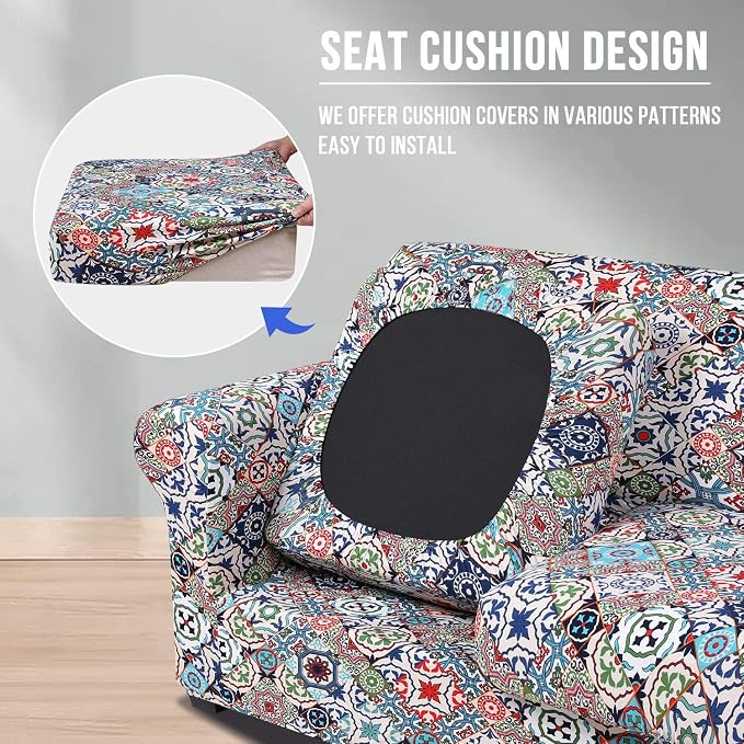 hyha Couch Cover, Loveseat Covers, Floral Pattern, 3 Pieces, Sofa Slipcovers - Image 2