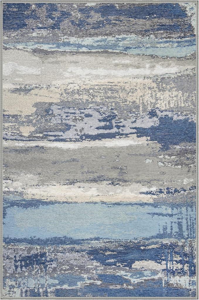 GENIMO 2X3 Washable Modern Doormat, Non-Slip Low Pile Chenille Area Rug - Image 9